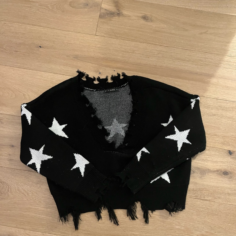 Zaful Star V neck sweater